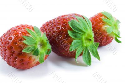 three strawberries