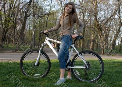 girl and bicycle
