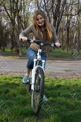 girl on bicycle