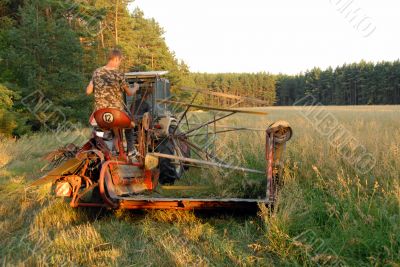 old tractor in action