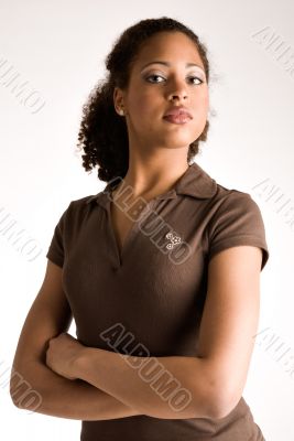 African girl with her arms crossed
