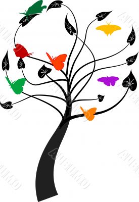 Tree with butterflies