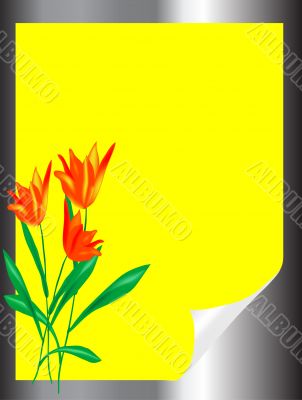 Paper with tulips