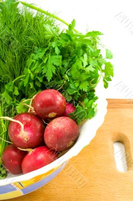 radish and greenery
