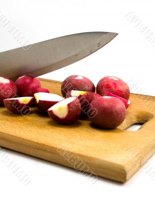 radish and knife