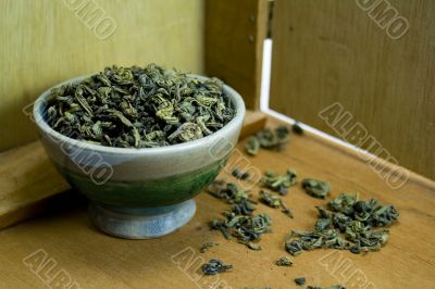 bowl of green tea