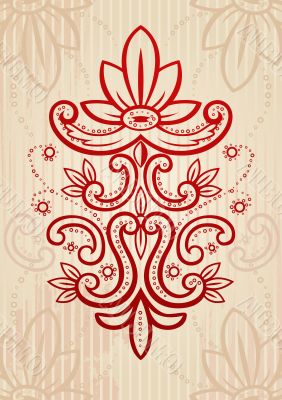 Vector illustration of an abstract floral frame