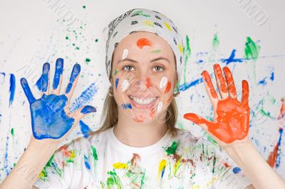 Woman painting