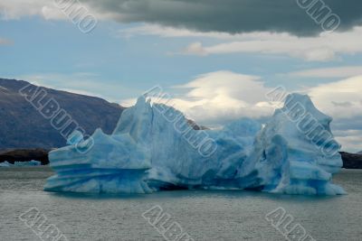 Iceberg in lake Argentino near Upsala glacier.