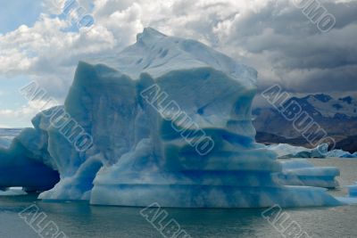 Iceberg in lake Argentino near Upsala glacier.