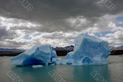 Iceberg in lake Argentino near Upsala glacier.