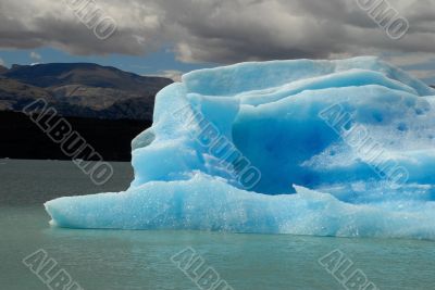 Iceberg in lake Argentino near Upsala glacier.