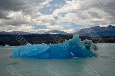 Iceberg in lake Argentino near Upsala glacier.