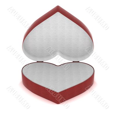 Gift box in the form of heart. 3D image.