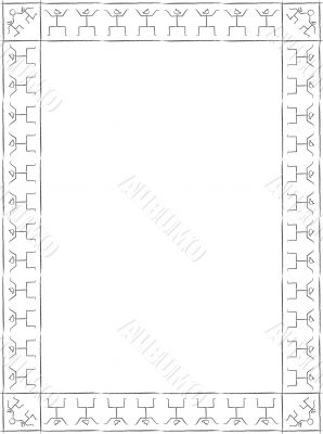 Frame in Egyptian style. Black and white