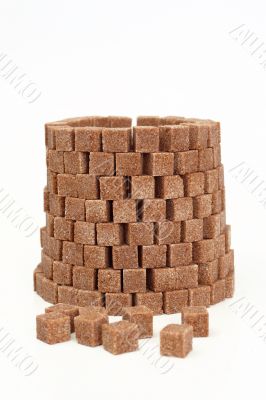 Tower from pieces of sugar