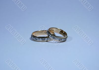 Two wedding rings with brilliance