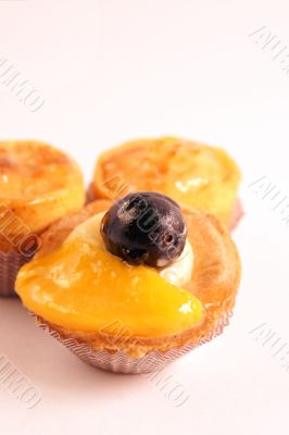 Assorted tea cakes with a lot of copyspace