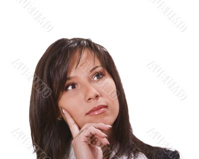 Brunette thinking