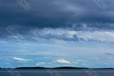 Islands under stormy sky