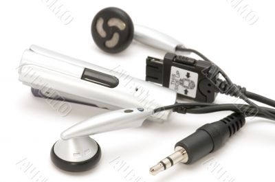 earphones on white