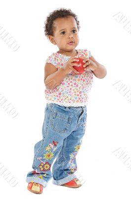 Baby with an apple