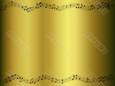 gold background with notes