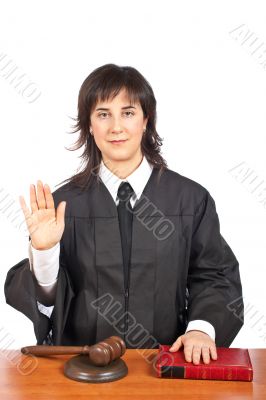 Female judge taking oath