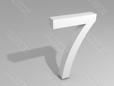 White number on gray background
