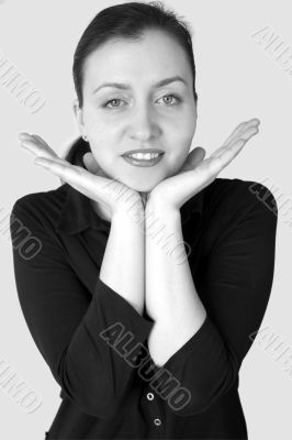 Hands near the face