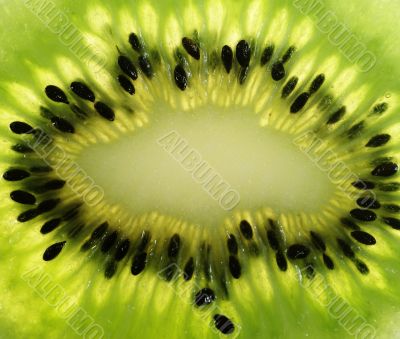 extrime close up  of kiwi fruit