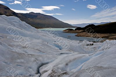 View from The Perito Moreno Glacier in Patagonia, Argentina.