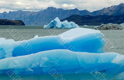 Iceberg in lake Argentino near Upsala glacier.