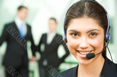 Consultant with headset