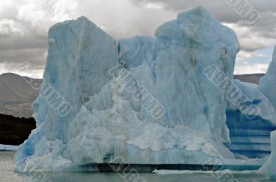 Iceberg in lake Argentino near Upsala glacier.