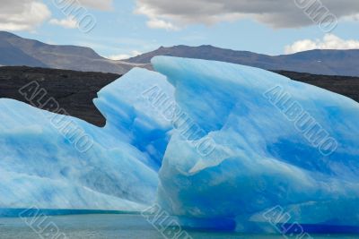 Iceberg in lake Argentino near Upsala glacier.