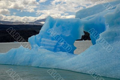 Iceberg in lake Argentino near Upsala glacier.