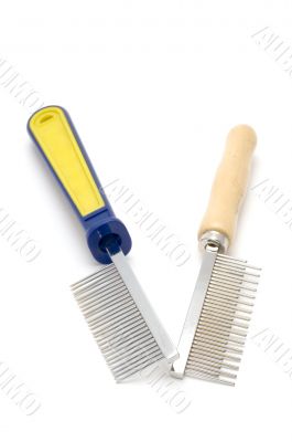 hairbrush for animal on white