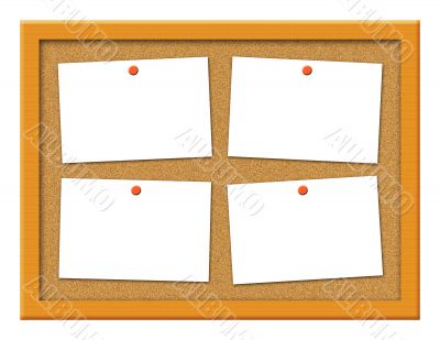 Cork Board with Notes Illustration
