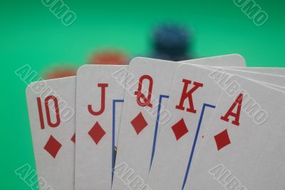 Poker Hand - Diamonds Straight Flush