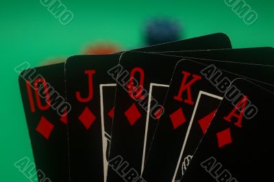 Poker Hand - Diamonds Straight Flush