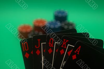 Poker Hand - Diamonds Straight Flush