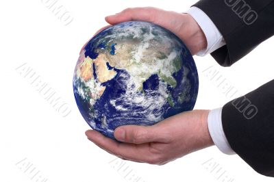 earth in a hands, isolated