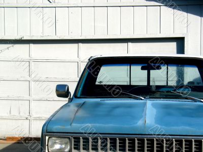 Blue Parked Pickup Truck