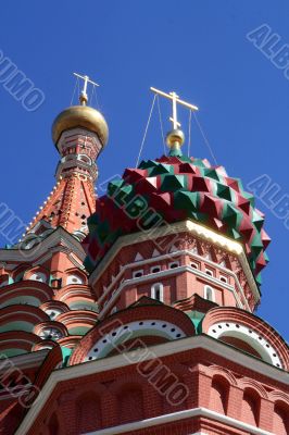 Cupola. The Pokrovsky Cathedral (St. Basil`s Cathedral) on Red S
