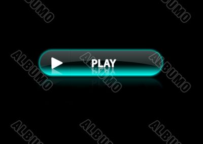 Button play blue neon