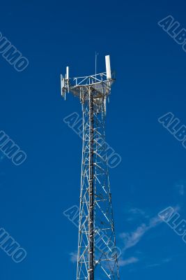 Cellular/Mobile Phone Radio Base Station Agains a Blue Sky