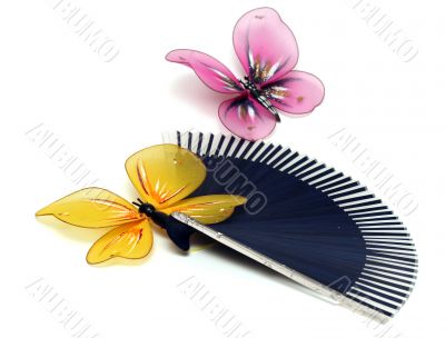 butterfly on a fan