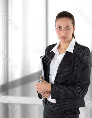 a businesswoman in a suit