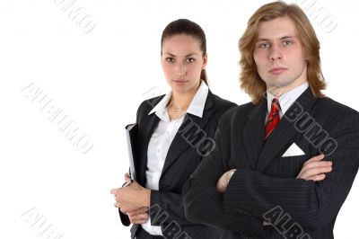 business couple on white background
